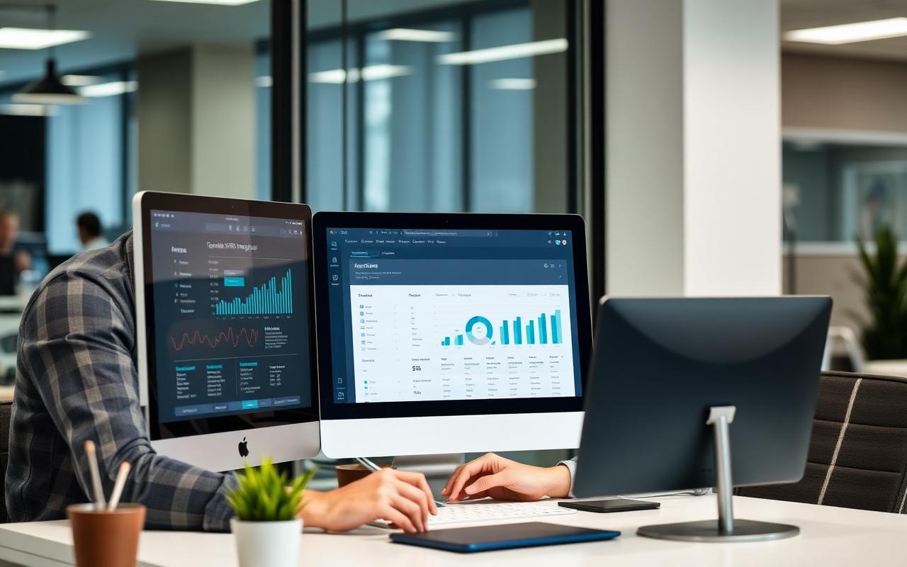 Marketing automation specialist configuring a GoHighLevel-style CRM dashboard